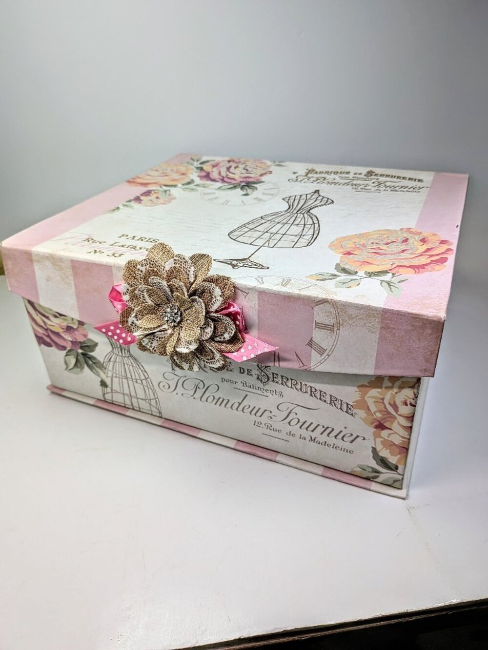 Enchante Accessories Paris Dress Form Keepsake Storage Box Vintage Chic Large